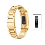 Kit Bracelete de Aço + Ferramenta + Pelicula de Hydrogel para Fitbit Inspire 2 - Ouro / Transparente - 7427285892855