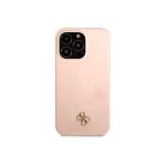 Guess Capa Silicone Small Logo Apple para iPhone 13 Pro Max Pink Areia