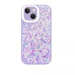 DIV Capa Silicone para iPhone 14 Glitter Lilás