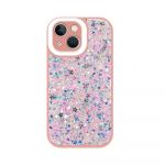 DIV Capa Silicone para iPhone 14 Fluorescente Glitter Pink