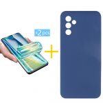 Skyhe Pack 2x Película de Hidrogel + Capa Skyhe Samsung Galaxy A34 5G Silicone Líquido Blue Escuro - 8434010370976