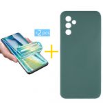 Skyhe Pack 2x Película de Hidrogel + Capa Skyhe Samsung Galaxy A34 5G Silicone Líquido Green Escuro - 8434010370952