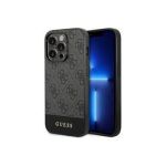 Guess Capa MagSafe PU Metal Logo Apple iPhone 14 Pro Max Cinzento