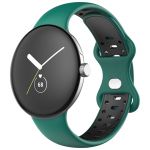 Avizar Bracelete para Google Pixel Watch Silicone Bicolor Flexível Preto e Verde Escuro - STRAP-PXW-1D
