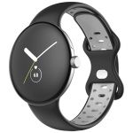 Avizar Bracelete para Google Pixel Watch Silicone Bicolor Flexível Cinza e Preto - STRAP-PXW-1C