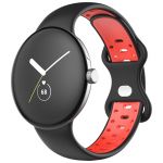Avizar Bracelete para Google Pixel Watch Silicone Bicolor Flexível Preto e Vermelho - STRAP-PXW-1B