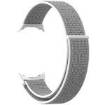 Avizar Bracelete para Google Pixel Watch Nylon Tecido Ajustável Cinza e Branco - STRAP-PXW-4B