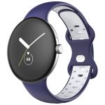 Avizar Bracelete para Google Pixel Watch Silicone Bicolor Flexível Branco e Azul - STRAP-PXW-2H
