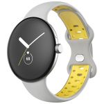 Avizar Bracelete para Google Pixel Watch Silicone Bicolor Flexível Cinza e Amarelo - STRAP-PXW-2G