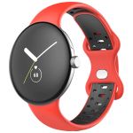 Avizar Bracelete para Google Pixel Watch Silicone Bicolor Flexível Vermelho e Preto - STRAP-PXW-2F