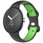 Avizar Bracelete para Google Pixel Watch Silicone Bicolor Flexível Preto e Verde - STRAP-PXW-2E