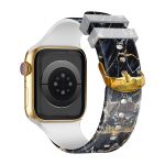 Avizar Bracelete para Apple Watch 41 / 40 / 38 mm Silicone com Padrão Mármore Preto - STRAP-AWP-5I