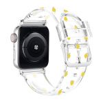 Avizar Bracelete Apple Watch 41mm/40mm/38 mm Flexível Transparente com Padrão Limões - STRAP-AWP-4E