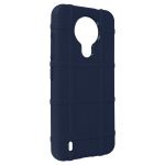 Avizar Capa Nokia 1.4 Proteção Reforçada Quadrados Relevo Azul-escuro - BACK-RUGGED-BL-NOK14
