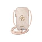 Guess Bolsa HangOn 4G Big Metal Logo L Rosa Dourada