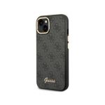 Capa Guess iPhone 14 Pro Max preta com aro dourado na câmara