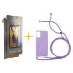 Accetel Pack 2x Película de Vidro Temperado Full + Capa Xiaomi Redmi 10 2022 Gel Rope Violet - 8434010362162