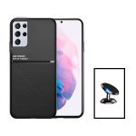 Kit Capa Traseira Magnética Anti Choque + Suporte Magnético para Samsung Galaxy S23 Ultra Black - 7427285904626