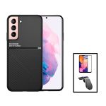 Kit Capa Traseira Magnética Anti Choque + Película de Vidro Temperado GorilasGlass + Suporte de Carro Magnético L para Samsung Galaxy S23 Plus Black - 7427285904596