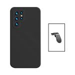 Kit Suporte de Carro Magnético L + Capa Proteção Traseira Silicone para Samsung Galaxy S23 Ultra Black - 7427285904367