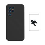 Kit Suporte Magnético Com Pernas + Capa Proteção Traseira Silicone para Samsung Galaxy S23 Ultra Black - 7427285904350