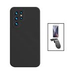 Kit Película de Vidro Temperado GorilasGlass + Capa Proteção Traseira Silicone + Suporte de Carro Magnético L para Samsung Galaxy S23 Ultra Black - 7427285904336
