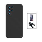 Kit Película de Vidro Temperado GorilasGlass + Capa Proteção Traseira Silicone + Suporte Magnético Com Pernas para Samsung Galaxy S23 Ultra Black - 7427285904329