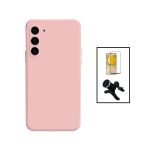 Kit Película de Vidro Temperado GorilasGlass + Capa Proteção Traseira Silicone + Suporte Magnético Com Pernas para Samsung Galaxy S23 Plus Pink - 7427285904244