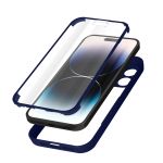 Avizar Capa iPhone 14 Pro Max Plexiglas e Polímero Azul Contorno Frontal - BACK-180-BL-14X