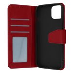 Avizar Capa de Couro Vermelho para iPhone 14 Pro Max Premium Função de Suporte de Vídeo - FOLIO-PREM-RD-14X