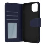 Avizar Capa de Couro Azul para o iPhone 14 Pro Max Premium Função de Suporte de Vídeo - FOLIO-PREM-BL-14X