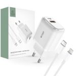 Techprotect 20W Network Charger + Lightning Cable With Usb-a & Usb-c Ports Branco