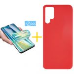Skyhe Pack 2x Película de Hidrogel + Capa Skyhe Samsung Galaxy S23 Ultra 5G Silicone Líquido Red - 8434010390516