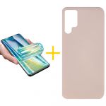 Skyhe Pack 1x Película de Hidrogel + Capa Skyhe Samsung Galaxy S23 Ultra 5G Silicone Líquido Rosa-creme - 8434010390226