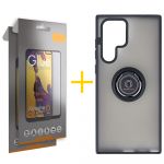 Skyhe Pack 2x Película de Vidro Temperado Full + Capa Skyhe Samsung Galaxy S23 Ultra 5G Gel Bumper Ring Black - 8434010389879