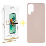 Skyhe Pack 2x Película de Vidro Temperado 2.5D + Capa Skyhe Samsung Galaxy S23 Ultra 5G Silicone Líquido Rosa-creme - 8434010389404