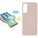 Skyhe Pack 2x Película de Hidrogel + Capa Skyhe Samsung Galaxy S23 Plus 5G Silicone Líquido Rosa-creme - 8434010388063