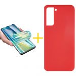 Skyhe Pack 1x Película de Hidrogel + Capa Skyhe Samsung Galaxy S23 Plus 5G Silicone Líquido Red - 8434010387790
