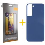 Skyhe Pack 1x Película de Vidro Temperado Full + Capa Skyhe Samsung Galaxy S23 Plus 5G Silicone Líquido Blue Escuro - 8434010387240