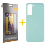 Skyhe Pack 1x Película de Vidro Temperado Full + Capa Skyhe Samsung Galaxy S23 Plus 5G Silicone Líquido Verde-água - 8434010387202