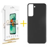 Skyhe Pack 2x Película de Vidro Temperado 2.5D + Capa Skyhe Samsung Galaxy S23 Plus 5G Silicone Liso Black - 8434010386830