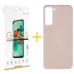 Skyhe Pack 1x Película de Vidro Temperado 2.5D + Capa Skyhe Samsung Galaxy S23 Plus 5G Silicone Líquido Rosa-creme - 8434010386663