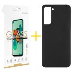 Skyhe Pack 1x Película de Vidro Temperado 2.5D + Capa Skyhe Samsung Galaxy S23 Plus 5G Silicone Líquido Black - 8434010386625