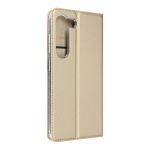 Dux Ducis Capa para Samsung Galaxy S23 5G Aba com Suporte e Carteira Dourado - FOLIO-PRO-GD-S23R