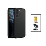 Kit Capa Traseira Proteção Camara + Película de Vidro Temperado GorilasGlass + Suporte Magnético para Samsung Galaxy S23 Plus Black - 7427285910276