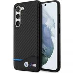 Bmw Original Faceplate Case BMHCS23M22NBCK para Samsung S23 Plus (carbon Case Bottom Horizontal Blue Line And Metal Logo / Black)