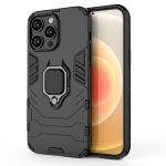 Hurtel Ring Armor Case para iphone 14 Pro Max Armored Cover Magnetic Holder Ring Black