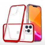 Hurtel Clear 3in1 Case para iphone 14 Pro Max Silicone Cover With Frame Red