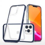 Hurtel Clear 3in1 Case para iphone 14 Pro Max Silicone Cover With Frame Blue