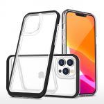 Hurtel Clear 3in1 Case para iphone 14 Pro Max Silicone Cover With Frame Black